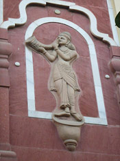 Sculpture on Birla Mandir (Temple) wall