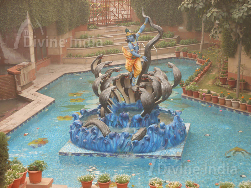 Lord Krishna Triumphs Over Kaliya Naag at the ISKCON temple Delhi