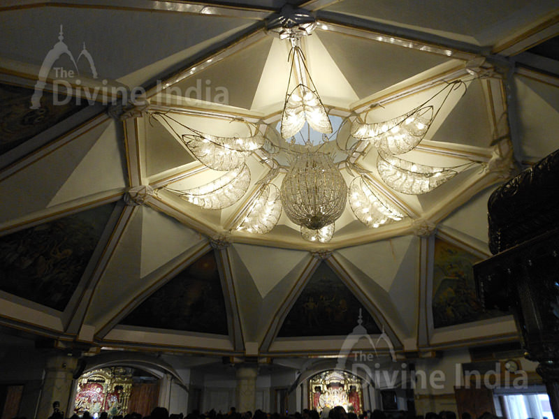 beautiful view of inside the Iskcon Temple