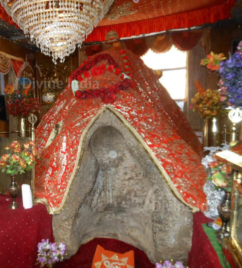 View of the sacred stone with impression at Gurdwar Pathar Sahib