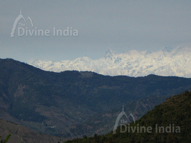 Himalayas at dusk from Mussoorie, Uttarakhand.