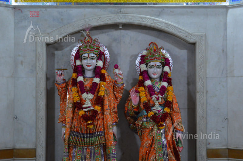 Beautiful idol of lord ram and sita at devi temple