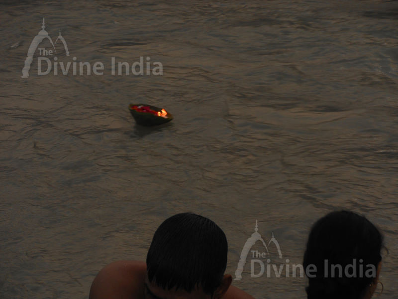 Deepak offering to the ganges river at sunrise and sunset in respect of mother goddess ganges