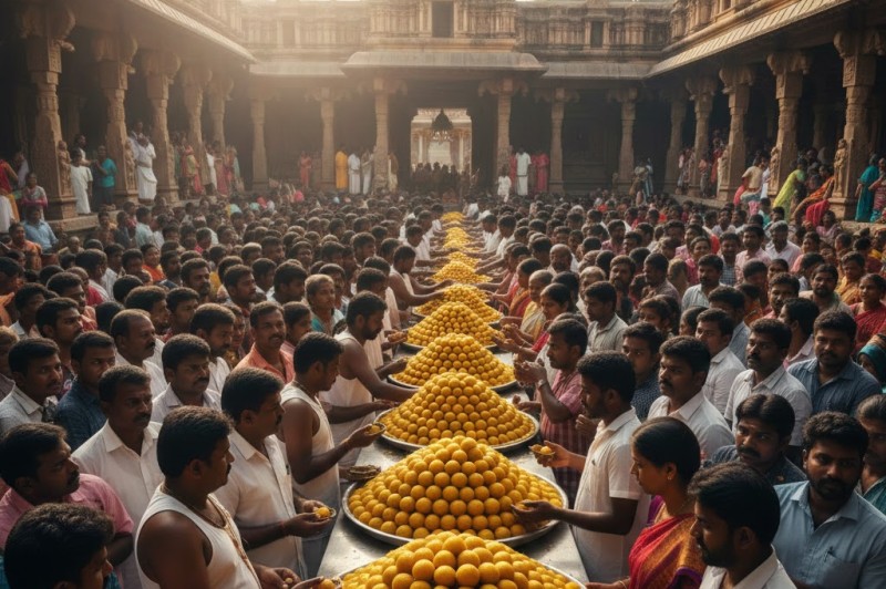 मैसूरु के योग नरसिम्हा स्वामी मंदिर में 2 लाख लड्डुओं का प्रसाद: एक अनूठी परंपरा