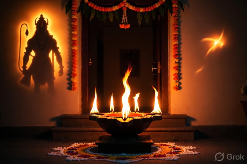 Hanuman Jayanti Evening: Light a Panchmukhi Lamp at Your Main Entrance for Prosperity and Peace