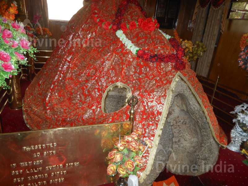 Other view of The Rock thrown by demon towards Guru Nanak