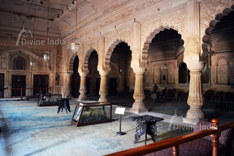Inside view kishan bhawan at deeg palace