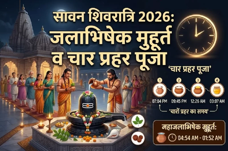 Sawan Shivratri 2026: Date, Auspicious Jalabhishek Muhurat & Four Prahar Night Puja Guide