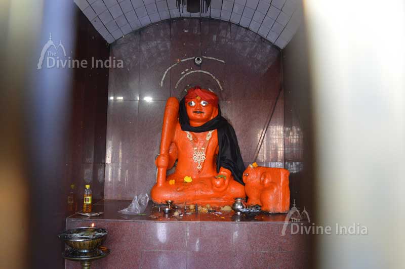Lord Lal Bhairav sculpture at kangra devi temple