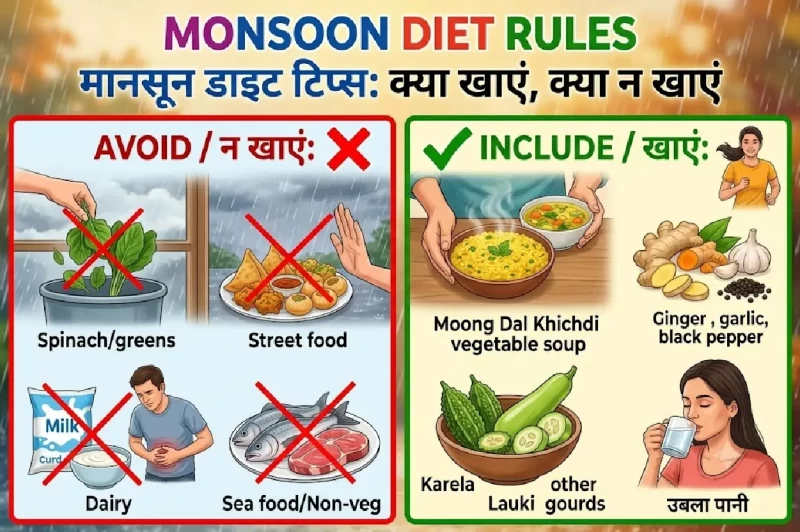 Monsoon Diet Rules: What to Eat and Avoid During the Rainy Season & Sawan