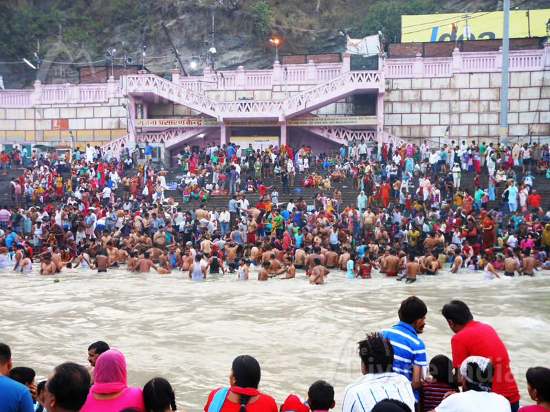 People take bath Ganga River