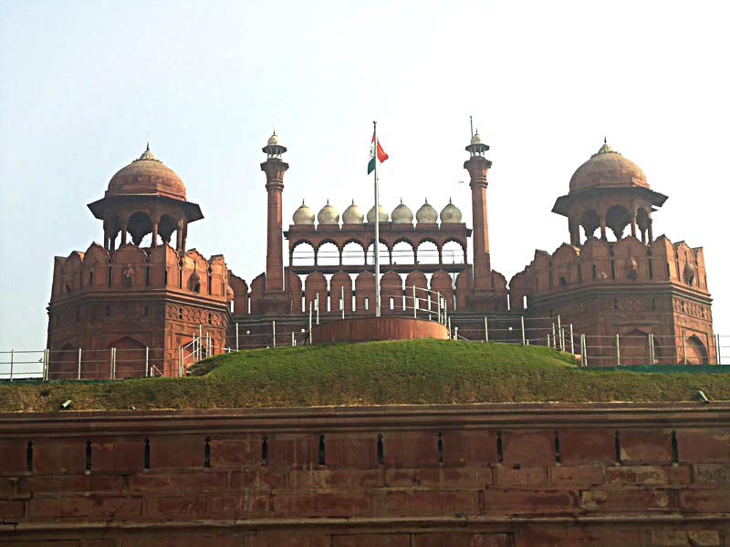 The Red Fort historical buildings in Delhi.