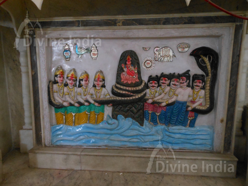 Samudra Manthan Sculpture at Moksha Dham Temple