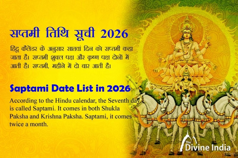 2026 में सप्तमी तिथि सूची