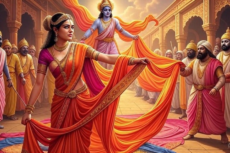 आधी साड़ी का पुण्य - द्रोपदी की लाज और भगवान की कृपा