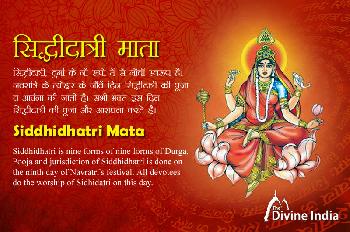 Ninth day of Navratri - Siddhidhatri Devi