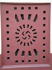 The Swastika Symbol on temple wall