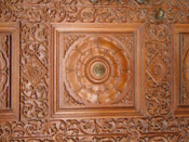 Wood Design Door at Lakshmi Vinayak Mandir, Chattarpur Temple