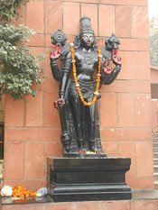 beautiful sculpture at entrance gate of iskcon temple