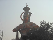 Giant statue of lord Hanuman between Jhandewalan and Karol Bagh metro station