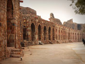 built in red sandstone wall, Purana Qila
