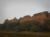 Purana Qila and lake outside it