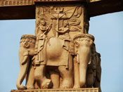 Elephants sculpture at shanti stupa indraprastha park delhi