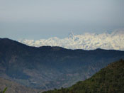 Himalayas at dusk from Mussoorie, Uttarakhand.