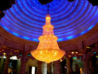 Chandelier inside of main complex at Prem Mandir 