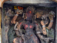 Ancient sculpture of maa durga at kangra devi temple