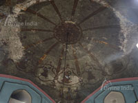 Beautiful ancient painting inside of dome at sthaneshwara Temple