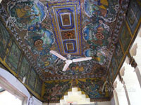 Inside roof design at kangra devi temple