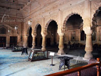Inside view kishan bhawan at deeg palace