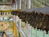 line of hanging bell at dhari devi temple