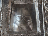 Maa Naina Devi emboss image on main entrance gate of naina devi temple