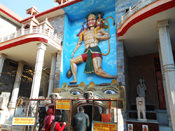 Shri Hanuman with Shri Ram and Luxman Sculpture at Moksha Dham Temple